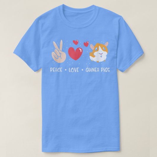 Peace Love Guinea Pig - Cute Pet Animal Funny Guin Tシャツ (デザイン正面)