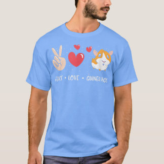 Peace Love Guinea Pig - Cute Pet Animal Funny Guin Tシャツ