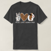 Peace Love Guinea Pigs Funny Tシャツ (デザイン正面)