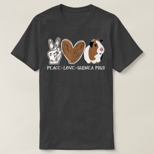 Peace Love Guinea Pigs Funny Tシャツ (デザイン正面)