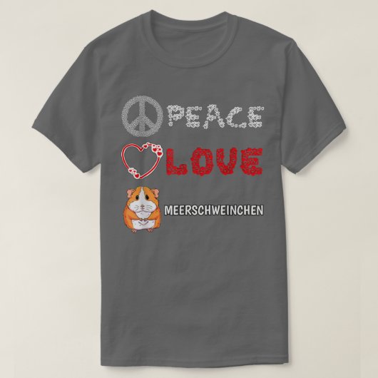 Peace Love Guinea Pigs Gift Tシャツ (デザイン正面)