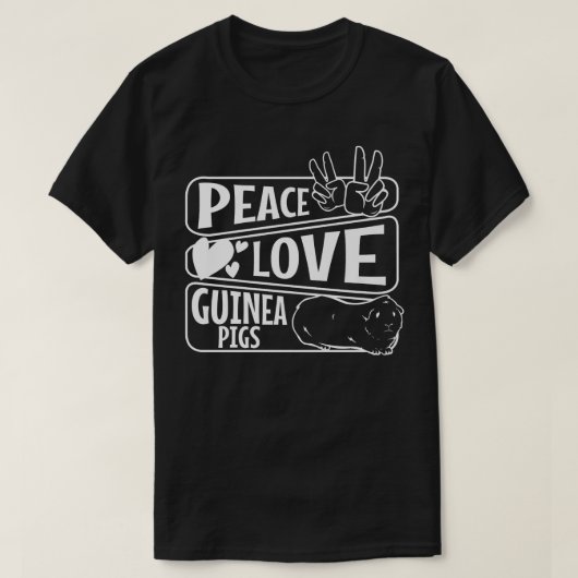 Peace Love Guinea Pigs Premium4320  Tシャツ (デザイン正面)