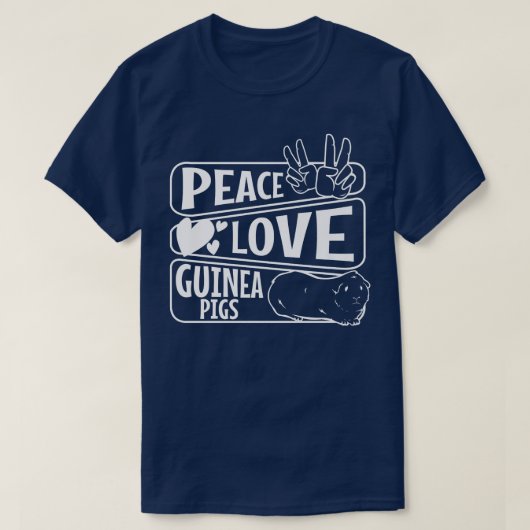 Peace Love Guinea Pigs Premium4324 Tシャツ (デザイン正面)