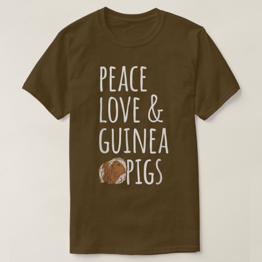 Peace Love & Guinea Pigs  Tシャツ (デザイン正面)
