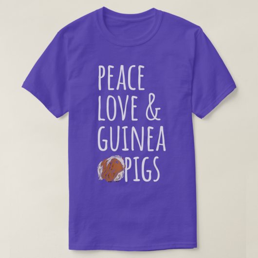 Peace Love & Guinea Piks - 1 Tシャツ (デザイン正面)
