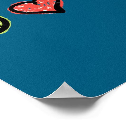 Peace Love Hapness Insrational Hipe Gift  ポスター (角)