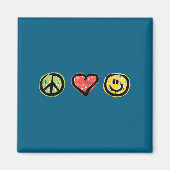 Peace Love Hapness Insrational Hipe Gift  マグネット (正面)