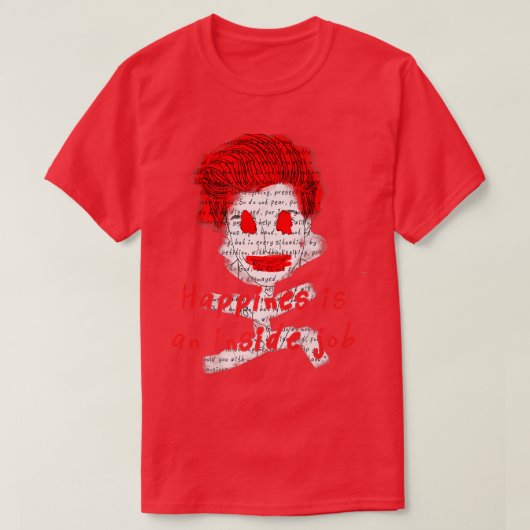 Peace Love Happiness Motivation Black Red Designer Tシャツ (デザイン正面)