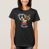 Peace Love Happy Easter Leopard Heart Bunny Rabbit Tシャツ (正面)