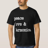 Peace Love Harmonica Tシャツ (正面)