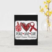 Peace Love Heart Disease Awareness Chd Suprt Wear  カード (黄色い花)