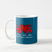 Peace Love Heart Disease Awareness Chd Suprt Wear コーヒーマグカップ (左)