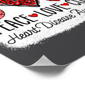 Peace Love Heart Disease Awareness Chd Suprt Wear  ポスター (角)