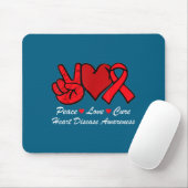 Peace Love Heart Disease Awareness Chd Suprt Wear  マウスパッド (マウス)