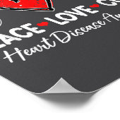 Peace Love Heart Health Heart Disease Awareness Ch ポスター (角)