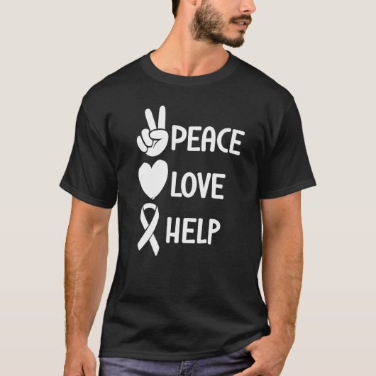 Peace Love Help Mental Health Awareness   Tシャツ (正面)