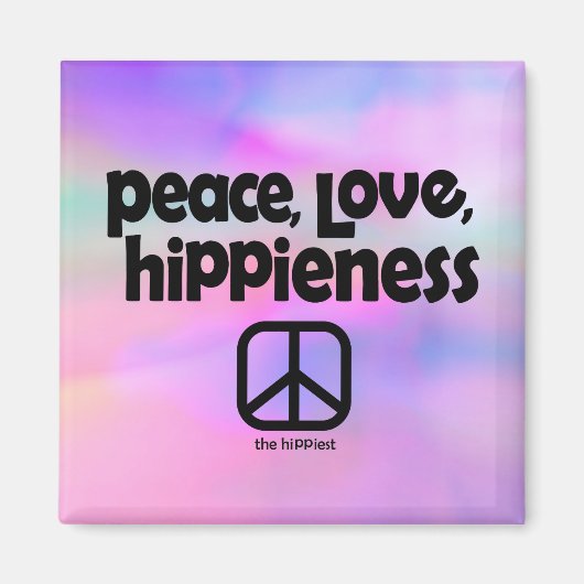 Peace, Love, HiPieness絞り染め磁石 マグネット (正面)