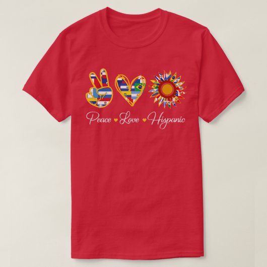 Peace Love Hispanic Heritage month Sunflower Count Tシャツ (デザイン正面)