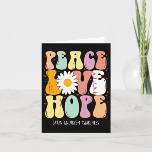 Peace Love Hope Brain Aneurysm Awareness Gift  カード (正面)