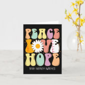 Peace Love Hope Brain Aneurysm Awareness Gift  カード (黄色い花)