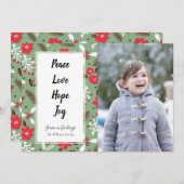 Peace Love Hope Joyクリスマスフォトカード シーズンカード (正面/裏面)