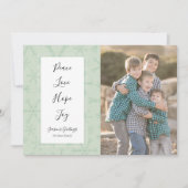 Peace Love Hope Joyクリスマスフォトカード シーズンカード (正面)