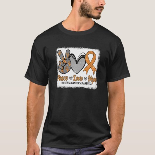 Peace Love Hope Leukemia Awareness Month Warrior W Tシャツ (正面)