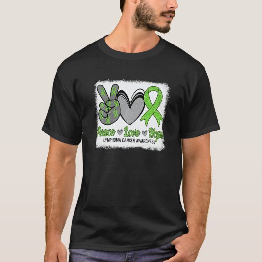 Peace Love Hope Lymphoma Awareness Month Warrior W Tシャツ (正面)