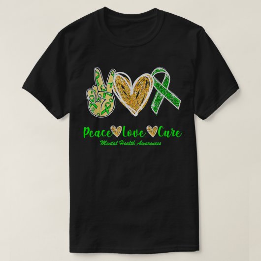 Peace Love Hope Mental Health Awareness  Tシャツ (デザイン正面)