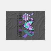 Peace Love Hope Suicide Prevention Awareness Tie-d フリースブランケット (正面(横))