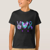 Peace Love Hope Suicide Prevention Awareness Tie-d Tシャツ (正面)