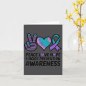 Peace Love Hope Suicide Prevention Tie Dye Awarene カード (黄色い花)