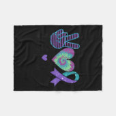 Peace Love Hope Suicide Prevention Tie Dye Awarene フリースブランケット (正面(横))