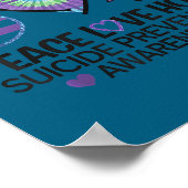 Peace Love Hope Suicide Prevention Tie Dye Awarene ポスター (角)