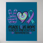 Peace Love Hope Suicide Prevention Tie Dye Awarene ポスター (正面)
