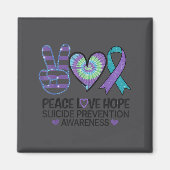 Peace Love Hope Suicide Prevention Tie Dye Awarene マグネット (正面)