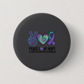 Peace Love Hope Suicide Prevention Tie Dye Awarene 缶バッジ (正面)