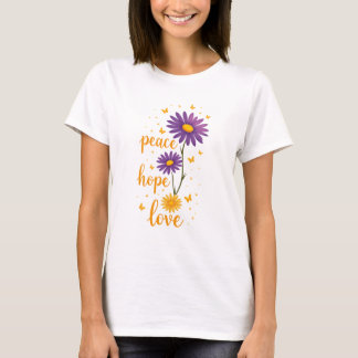 Peace Love Hope Tシャツのポジティ感動的ビティ Tシャツ