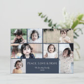 Peace Love Hope White Photo Holiday Card シーズンカード (スタンド正面)