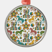 Peace Love Horses Christmas Ornament Keepsake メタルオーナメント (正面)