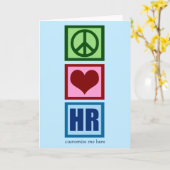 Peace Love HRパーソナライズされた Human Resources Blue カード (黄色い花)