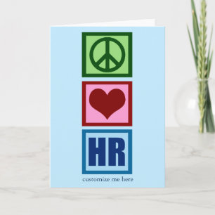 Peace Love HRパーソナライズされた Human Resources Blue カード