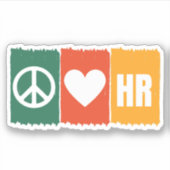 Peace Love HR シール (正面)