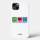 Peace Love HR Cute Human Resources Monogram Case-Mate iPhoneケース (裏面)