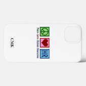 Peace Love HR Cute Human Resources Monogram Case-Mate iPhoneケース (裏面 (横))