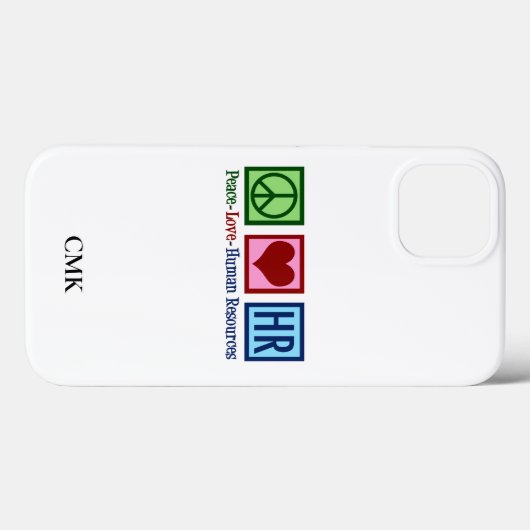 Peace Love HR Cute Human Resources Monogram Case-Mate iPhoneケース (裏面 (横))