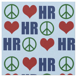 Peace Love HR Human Resources Blue ファブリック