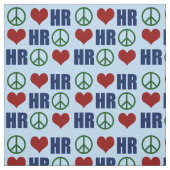 Peace Love HR Human Resources Blue ファブリック (見本)