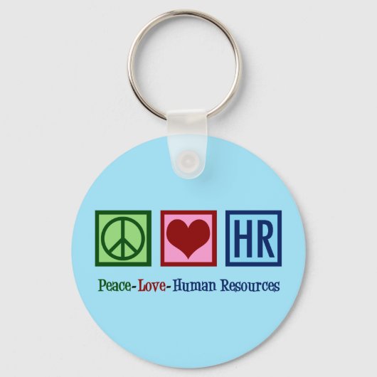 Peace Love Human Resources HR キーホルダー (正面)