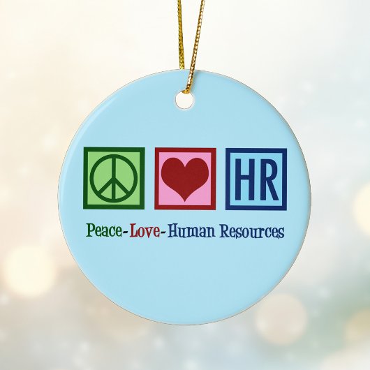 Peace Love Human Resources HR セラミックオーナメント